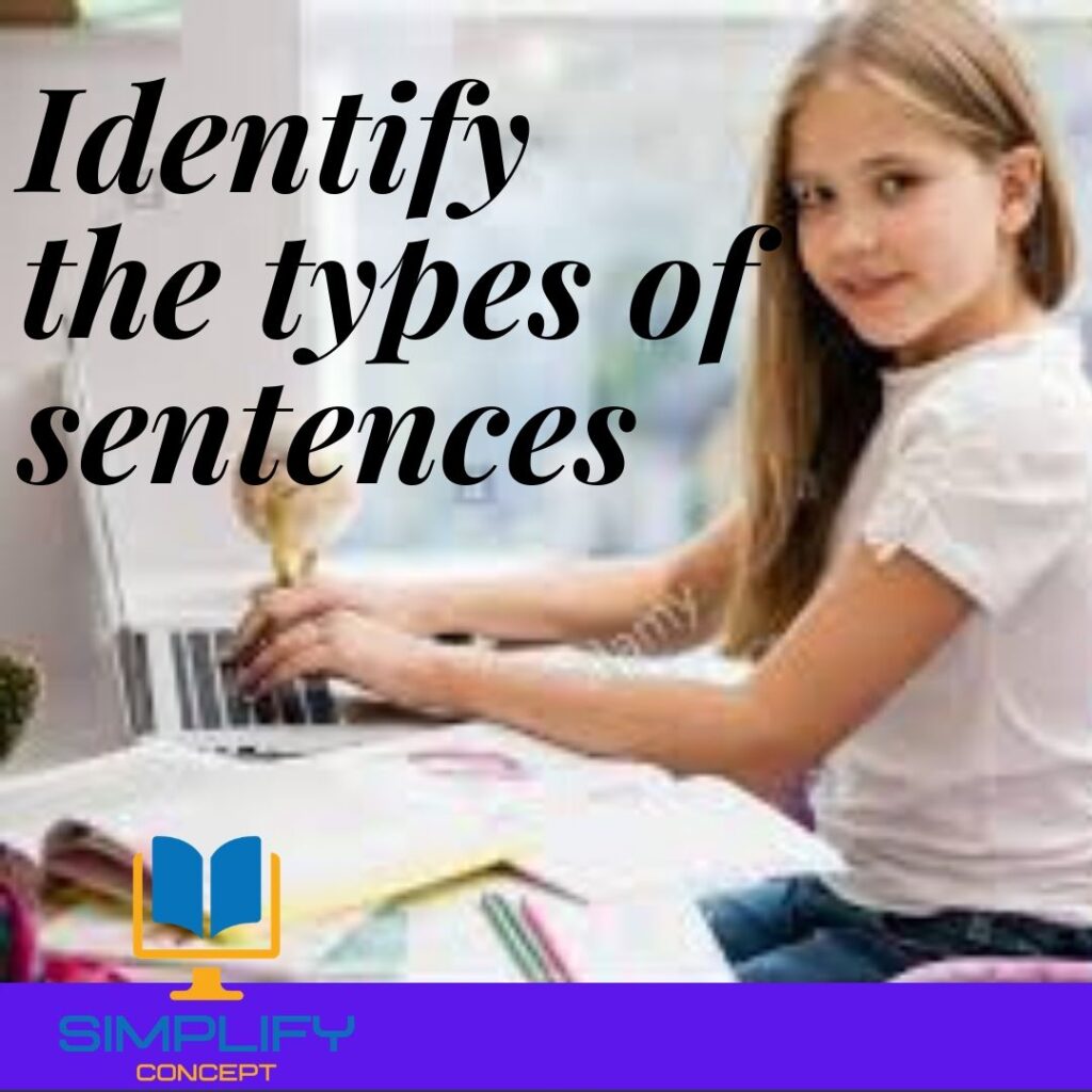 identify the sentence type in types of sentences exercise, simplifyconcept.com